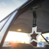 5-Star JDM Tsurikawa Drift Handle Strap – Universal Car Interior Hanging Charm, White Ring & Black Nylon X2