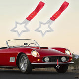 5-Star JDM Tsurikawa Drift Handle Strap – Universal Car Interior Hanging Charm, White Ring & Red Nylon X2