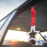 5-Star JDM Tsurikawa Drift Handle Strap – Universal Car Interior Hanging Charm, White Ring & Red Nylon X2
