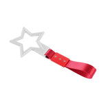 5-Star JDM Tsurikawa Drift Handle Strap – Universal Car Interior Hanging Charm, White Ring & Red Nylon X2