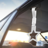 5-Star JDM Tsurikawa Drift Handle Strap – Universal Car Interior Hanging Charm, White Ring & Silver Nylon X2