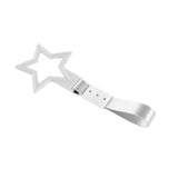 5-Star JDM Tsurikawa Drift Handle Strap – Universal Car Interior Hanging Charm, White Ring & Silver Nylon X2