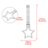 5-Star JDM Tsurikawa Drift Handle Strap – Universal Car Interior Hanging Charm, White Ring & Silver Nylon X2
