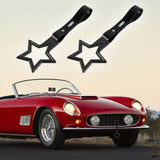 5-Star JDM Tsurikawa Drift Handle Strap – Universal Car Interior Hanging Charm, Black Ring & Black PVC X2