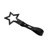 5-Star JDM Tsurikawa Drift Handle Strap – Universal Car Interior Hanging Charm, Black Ring & Black PVC X2