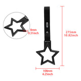 5-Star JDM Tsurikawa Drift Handle Strap – Universal Car Interior Hanging Charm, Black Ring & Black PVC X2