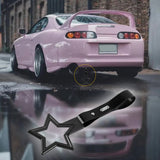 5-Star JDM Tsurikawa Drift Handle Strap – Universal Car Interior Hanging Charm, Black Ring & Black PVC X1