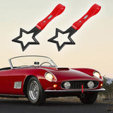 5-Star JDM Tsurikawa Drift Handle Strap – Universal Car Interior Hanging Charm, Black Ring & Red PVC X2