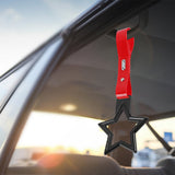 5-Star JDM Tsurikawa Drift Handle Strap – Universal Car Interior Hanging Charm, Black Ring & Red PVC X2