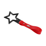 5-Star JDM Tsurikawa Drift Handle Strap – Universal Car Interior Hanging Charm, Black Ring & Red PVC X2