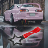 5-Star JDM Tsurikawa Drift Handle Strap – Universal Car Interior Hanging Charm, Black Ring & Red PVC X1