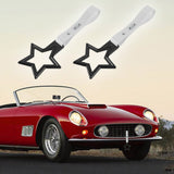 5-Star JDM Tsurikawa Drift Handle Strap – Universal Car Interior Hanging Charm, Black Ring & White PVC X2