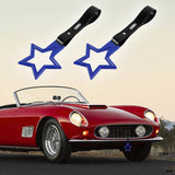5-Star JDM Tsurikawa Drift Handle Strap – Universal Car Interior Hanging Charm, Blue Ring & Black PVC X2