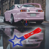 5-Star JDM Tsurikawa Drift Handle Strap – Universal Car Interior Hanging Charm, Blue Ring & Red PVC X1