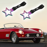 5-Star JDM Tsurikawa Drift Handle Strap – Universal Car Interior Hanging Charm, Neo Chrome Ring & Black PVC X2