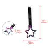 5-Star JDM Tsurikawa Drift Handle Strap – Universal Car Interior Hanging Charm, Neo Chrome Ring & Black PVC X1