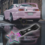 5-Star JDM Tsurikawa Drift Handle Strap – Universal Car Interior Hanging Charm, Neo Chrome Ring & Black PVC X1