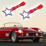 5-Star JDM Tsurikawa Drift Handle Strap – Universal Car Interior Hanging Charm, Neo Chrome Ring & Red PVC X2