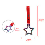 5-Star JDM Tsurikawa Drift Handle Strap – Universal Car Interior Hanging Charm, Neo Chrome Ring & Red PVC X1