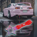 5-Star JDM Tsurikawa Drift Handle Strap – Universal Car Interior Hanging Charm, Neo Chrome Ring & Red PVC X1