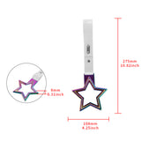 5-Star JDM Tsurikawa Drift Handle Strap – Universal Car Interior Hanging Charm, Neo Chrome Ring & White PVC X1