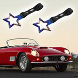 5-Star JDM Tsurikawa Drift Handle Strap – Universal Car Interior Hanging Charm, Burnt Blue Ring & Black PVC X2