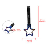 5-Star JDM Tsurikawa Drift Handle Strap – Universal Car Interior Hanging Charm, Burnt Blue Ring & Black PVC X2