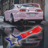 5-Star JDM Tsurikawa Drift Handle Strap – Universal Car Interior Hanging Charm, Burnt Blue Ring & Red PVC X1