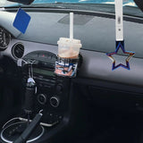 5-Star JDM Tsurikawa Drift Handle Strap – Universal Car Interior Hanging Charm, Burnt Blue Ring & White PVC X2
