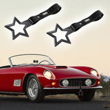5-Star JDM Tsurikawa Drift Handle Strap – Universal Car Interior Hanging Charm, Carbon Fiber Style Ring & Black PVC X2