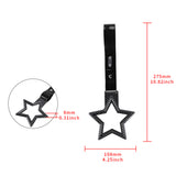 5-Star JDM Tsurikawa Drift Handle Strap – Universal Car Interior Hanging Charm, Carbon Fiber Style Ring & Black PVC X1