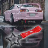 5-Star JDM Tsurikawa Drift Handle Strap – Universal Car Interior Hanging Charm, Carbon Fiber Style Ring & Red PVC X1