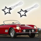 5-Star JDM Tsurikawa Drift Handle Strap – Universal Car Interior Hanging Charm, Carbon Fiber Style Ring & White PVC X2