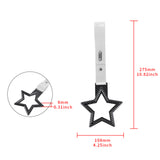 5-Star JDM Tsurikawa Drift Handle Strap – Universal Car Interior Hanging Charm, Carbon Fiber Style Ring & White PVC X2