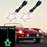 5-Star Glow-in-the-Dark JDM Tsurikawa Drift Handle Strap – Universal Car Interior Hanging Charm, White Ring & Black PVC X2