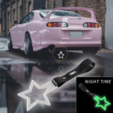 5-Star Glow-in-the-Dark JDM Tsurikawa Drift Handle Strap – Universal Car Interior Hanging Charm, White Ring & Black PVC X1