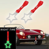5-Star Glow-in-the-Dark JDM Tsurikawa Drift Handle Strap – Universal Car Interior Hanging Charm, White Ring & Red PVC X2