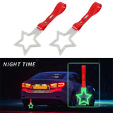 5-Star Glow-in-the-Dark JDM Tsurikawa Drift Handle Strap – Universal Car Interior Hanging Charm, White Ring & Red PVC X1