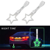 5-Star Glow-in-the-Dark JDM Tsurikawa Drift Handle Strap – Universal Car Interior Hanging Charm, White Ring & White PVC X1