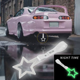 5-Star Glow-in-the-Dark JDM Tsurikawa Drift Handle Strap – Universal Car Interior Hanging Charm, White Ring & White PVC X1