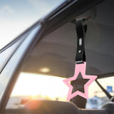 5-Star JDM Tsurikawa Drift Handle Strap – Universal Car Interior Hanging Charm, Pink Ring & Black PVC X1
