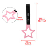 5-Star JDM Tsurikawa Drift Handle Strap – Universal Car Interior Hanging Charm, Pink Ring & Black PVC X1
