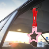 5-Star JDM Tsurikawa Drift Handle Strap – Universal Car Interior Hanging Charm, Pink Ring & Red PVC X2