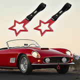 5-Star JDM Tsurikawa Drift Handle Strap – Universal Car Interior Hanging Charm, Red Ring & Black PVC X2