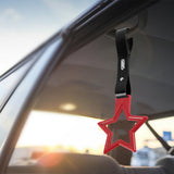 5-Star JDM Tsurikawa Drift Handle Strap – Universal Car Interior Hanging Charm, Red Ring & Black PVC X1