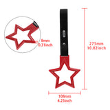5-Star JDM Tsurikawa Drift Handle Strap – Universal Car Interior Hanging Charm, Red Ring & Black PVC X1