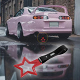 5-Star JDM Tsurikawa Drift Handle Strap – Universal Car Interior Hanging Charm, Red Ring & Black PVC X1