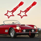 5-Star JDM Tsurikawa Drift Handle Strap – Universal Car Interior Hanging Charm, Red Ring & Red PVC X2