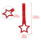 5-Star JDM Tsurikawa Drift Handle Strap – Universal Car Interior Hanging Charm, Red Ring & Red PVC X2