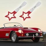 5-Star JDM Tsurikawa Drift Handle Strap – Universal Car Interior Hanging Charm, Red Ring & White PVC X2